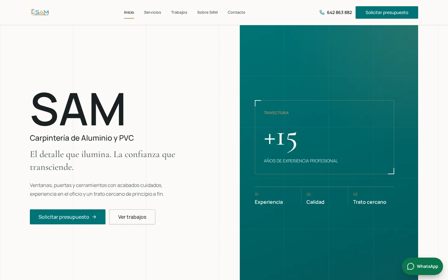 SAM Carpintería & PVC — homepage